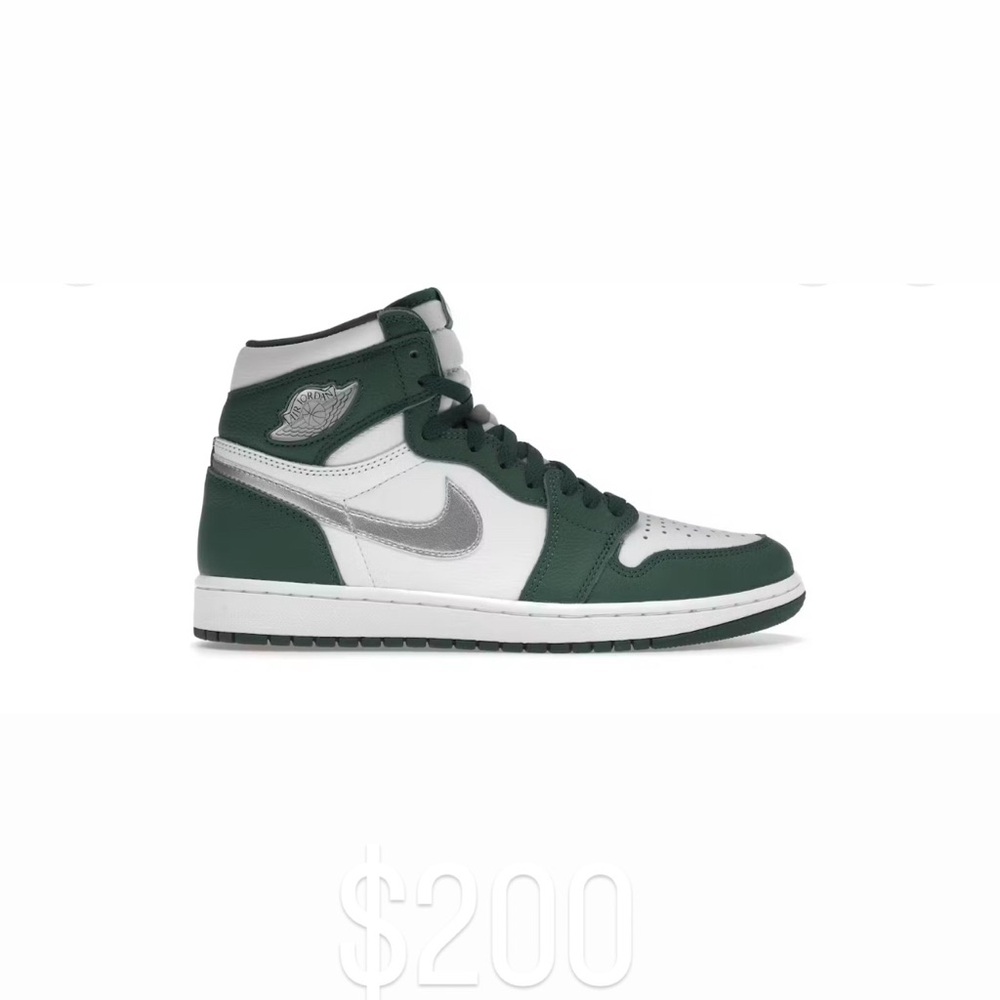 Retro Jordan 1 High - Green, White, and Gra